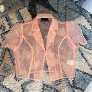 Sheer pink blouse